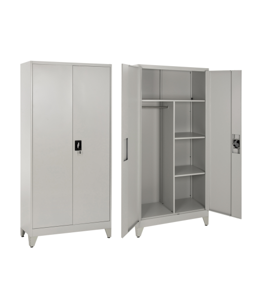 Mεταλλική ντουλάπα 90cm. Γκρι ανοικτό με πόδια